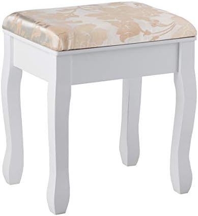 CHARMAID Makeup Vanity Set with Mirror and Cushioned Stool, Dressing Table with 5 Drawers and Removable Storage Organizers, Bedroom Makeup Table with Stool for Women Girls (White)