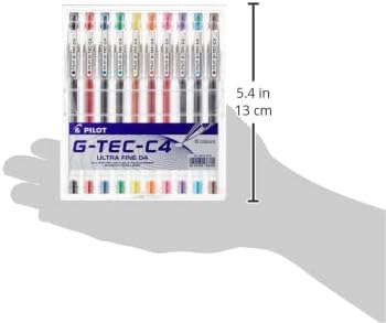 Pilot G - Tec C4 Gel Microtip Rollerball 0.4 mm - Assorted, Pack of 10
