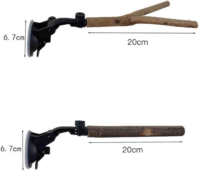2 PCS Parrot Perch Stand with Suction Cup, Window Perch for Birds, 5.9 Inch for Small Bird, Bird perches for Mirror Window