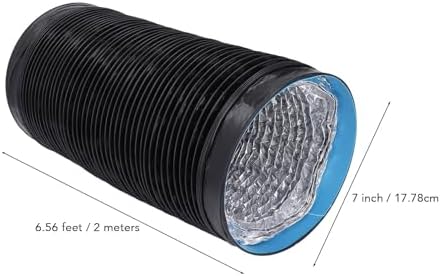 7" Dryer Vent Exhaust Hose, 6.56ft Flexible Insulated Air Ducting, PVC Aluminum Foil Ventilation Duct, for Kitchen Greenhouse