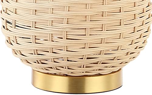 JONATHAN Y Chakrii Table Lamp 25" Pull Chain, Brass Gold/Light Brown