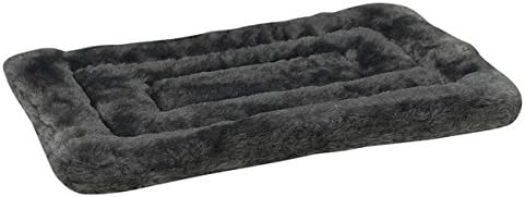 Slumber Pet Dog Crate Mat Bed Grey or Blue Warm Plush Soft Dogs Kennel Beds - Choose Size(Large 32" x 20" Gray)