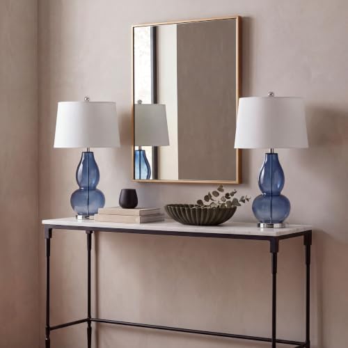 Safavieh Lighting Collection Mercurio Double Gourd Blue and White Table Lamp, Set of 2
