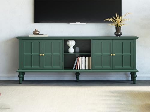 3More 67" Mid Century Modern TV Stand with Window Design, Green