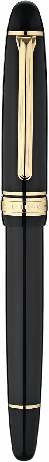 BEILUNER 319 Piano Black Lacquer Rollerball-Luxury Pen with 24K Gold