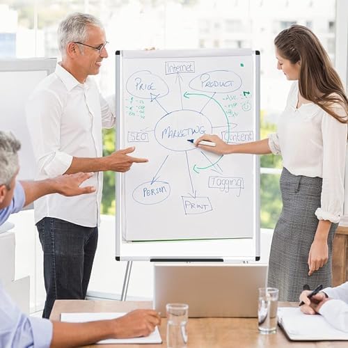 VIZ-PRO Magnetic Whiteboard Easel, 36 x 24 Inches, Portable Dry Erase Board