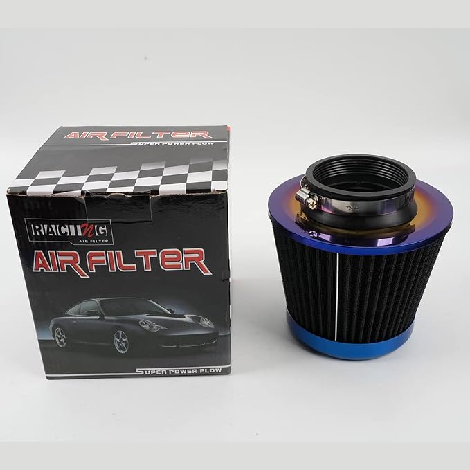 Cold Air Intake Filter, High Performance, Washable Filter, Clamp-On Replacement