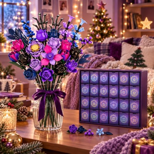 24 Flower Bouquet Advent Calendar 2026 Building Set, Big Gift Box