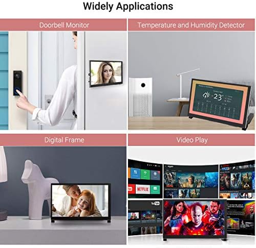 ELECROW 7 Inch Touchscreen Monitor for Raspberry Pi - 1024x600 IPS Capacitive Touch Screen HD Mini LCD Display with Stand Compatible with Raspberry Pi 5/4B/3B+/3B, BB Black, Win11/10/8/7, Driver Free