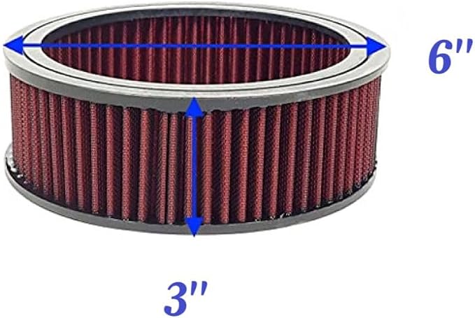 Round Washable Air Filter Cleaner Red Element Replacement Filter Flow Kit