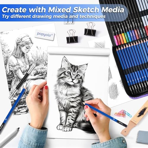 133 Pack Drawing Set Sketching Kit, Pro Art Supplies Sketch Pencils Set
