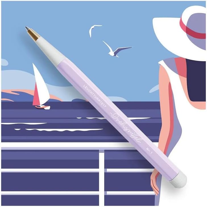 LEUCHTTURM1917 - Drehgriffel Writing Pen (Lilac) - Gel Pen with Black Ink Included