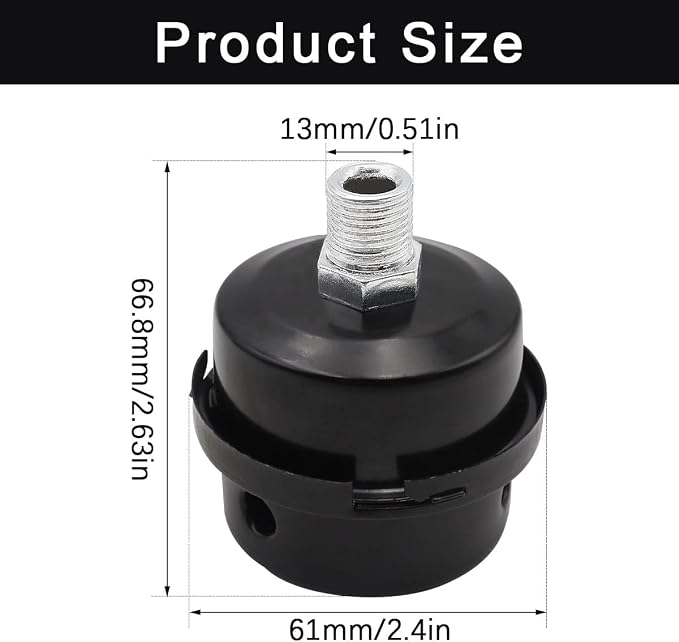 2 pcs 3/8" Thread Air Compressor Silencer, Air Compressor Intake Filter Sound
