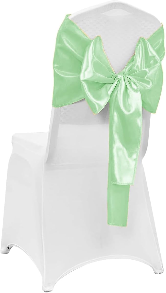 4-Pack Mint Green Satin Table Runner 12 x 108 Inch Long Fuchsia Bright and
