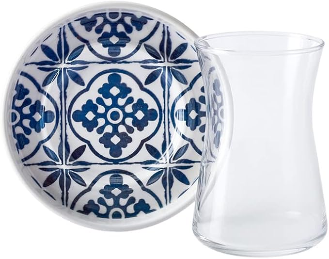 KARACA Mavili Turkish Tea Cups Set