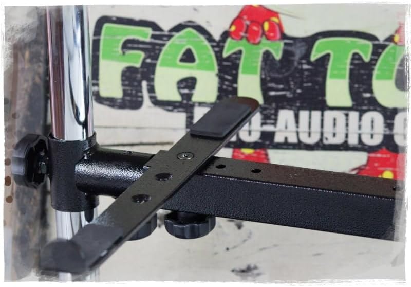 Fat Toad Double DJ Laptop Stand (Table-Top PRO Edition) – 2 Tier Portable PC Computer Equipment Rack with Support Mounts for Music Studio Mixers, Controllers, Monitors & Disc Jockey Booth Gear
