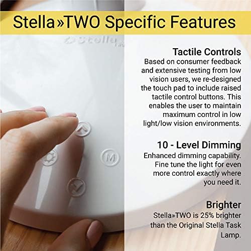 Two Task Lamp, 12W Adjustable Desk Lamp, Dimmable LED Light with Custom Color Temperature for Desk, Office, Bedroom, Living Room, Modern Design for Work, Study, Reading Needs, (Black)