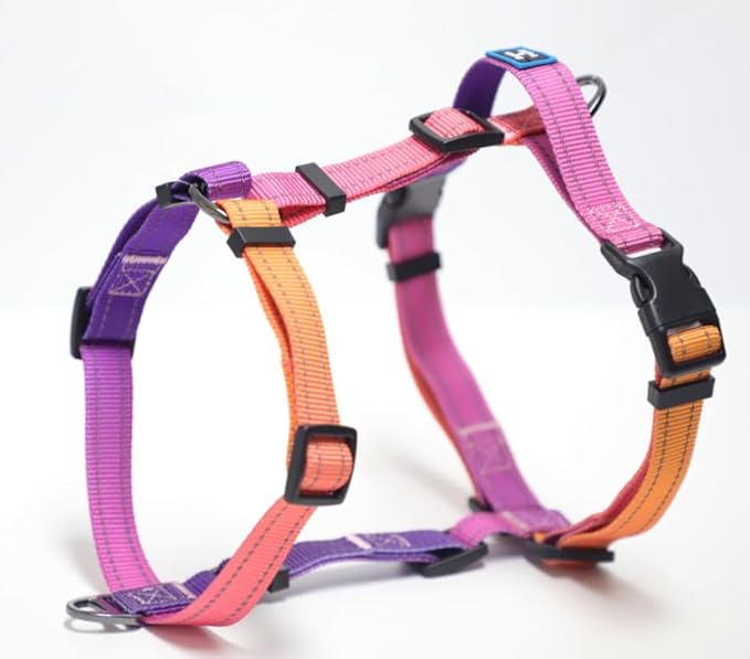 Roses&Poetry Dog Harness with Leash, No Pull Adjustable Harness Leash, Reflective Dog Halter Harnesses Comfort Padded Handle, Pet Walking Harness for Medium Dogs(Mistyrose-M)