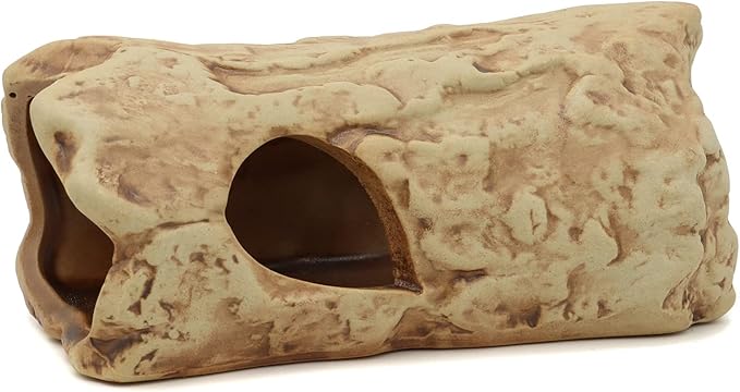 ALEGI Aquarium Decorations Log Betta Fish Tank Accessories Ceramic Cave, Betta Fish Toys Decor Hideout for Shrimp Cichlid Hiding Breeding