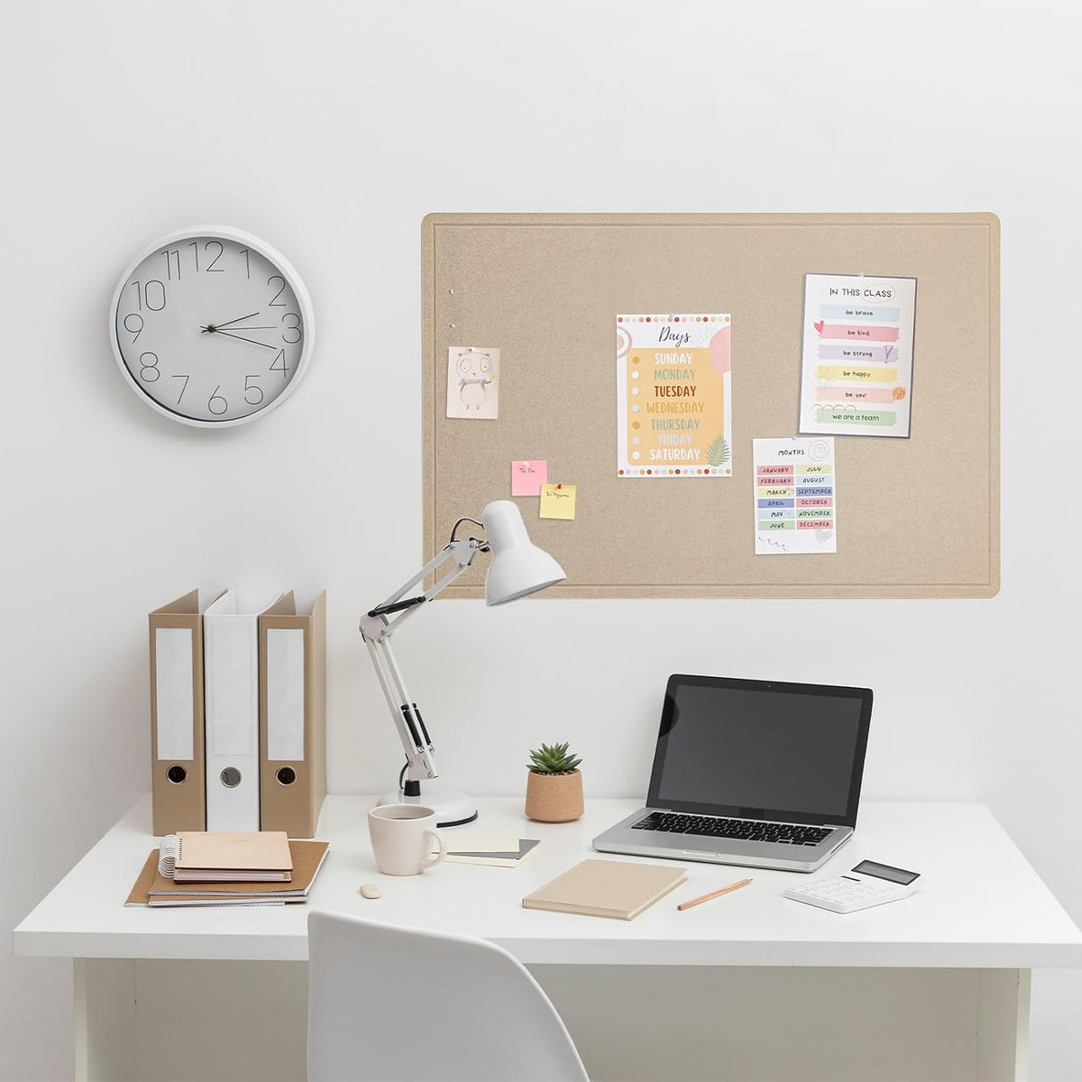 Felt Bulletin Board 36x24 inches, Decorative Pin Board for Home & Office