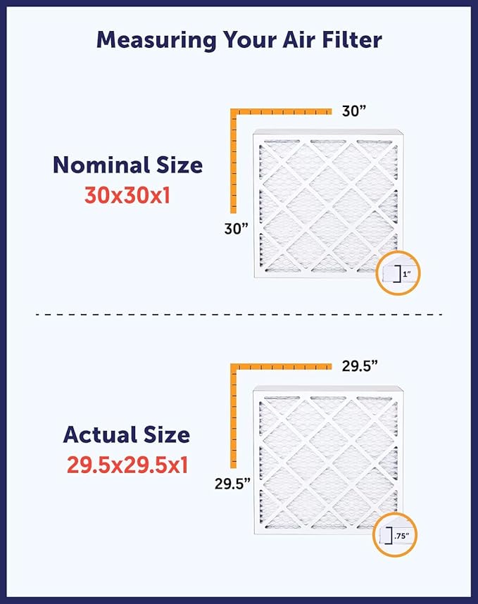 Filter King 6.5x9x1 Air Filter | 4-PACK | MERV 8 HVAC Pleated A/C Furnace