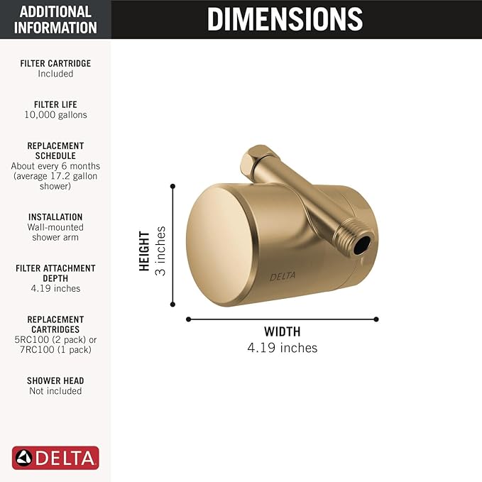 Delta Faucet Clarifi Standard Shower Filter Attachment