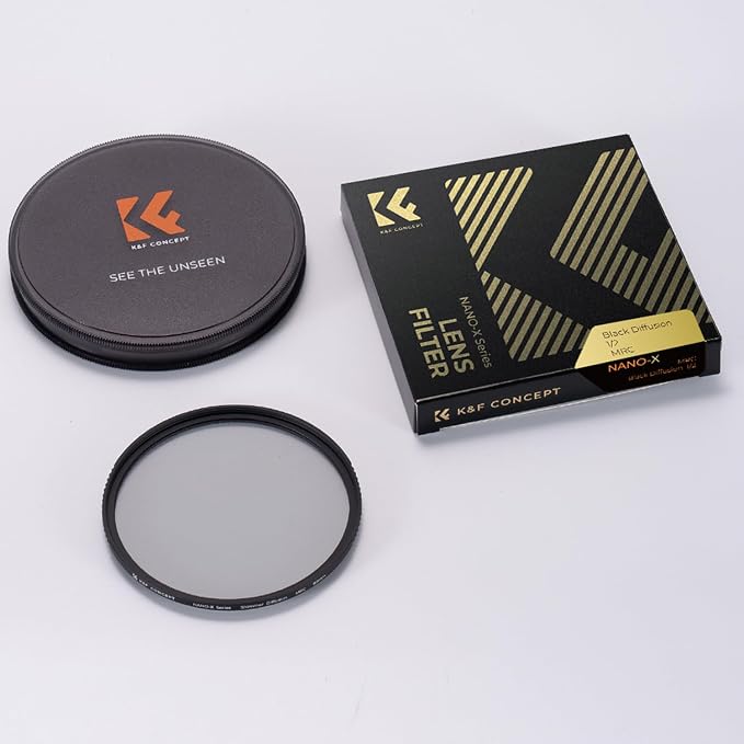 K&F CONCEPT 58mm Black Diffusion 1/2 Filter Mist Cinematic Effect Lens Filter
