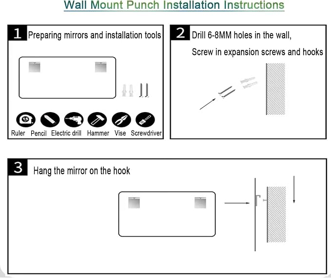 Smart Lighted Bathroom Mirror for Wall,Bathroom Mirror