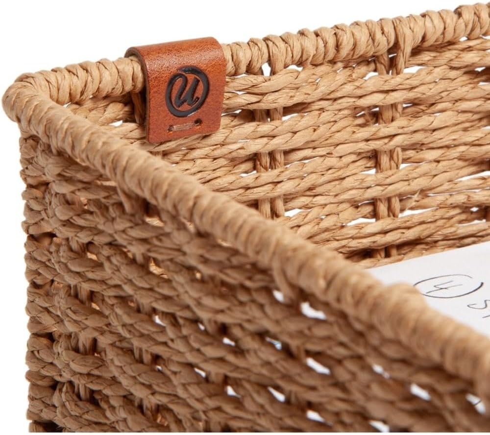 U Brands Letter Tray Paper Organizer, Two Tier Desktop Organizer, Woven