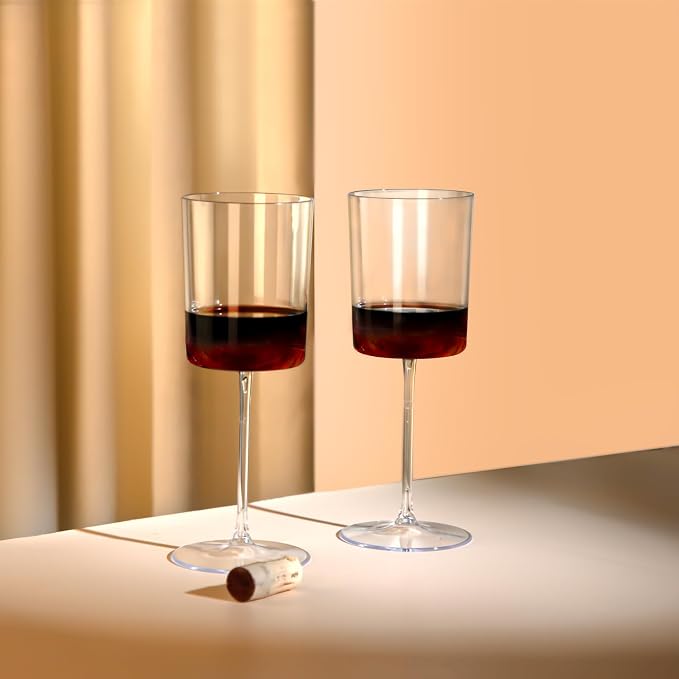 Ciaell 12 Pack Clear Plastic Wine Glasses - 14Oz Plastic Wine Glasses -