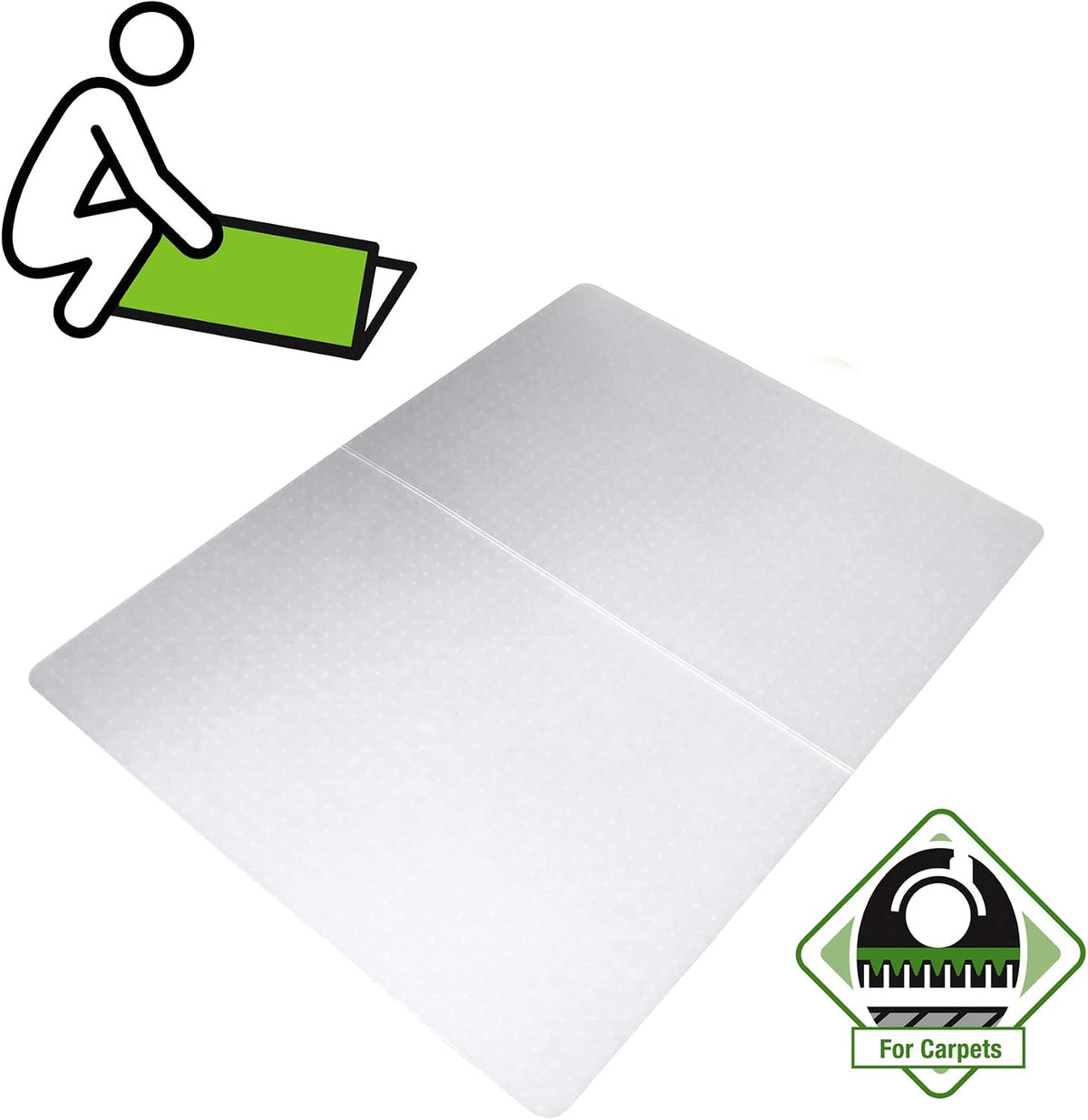 Marvelux White Office Chair Mat for Carpeted Floors 46" x 57" Rectangular