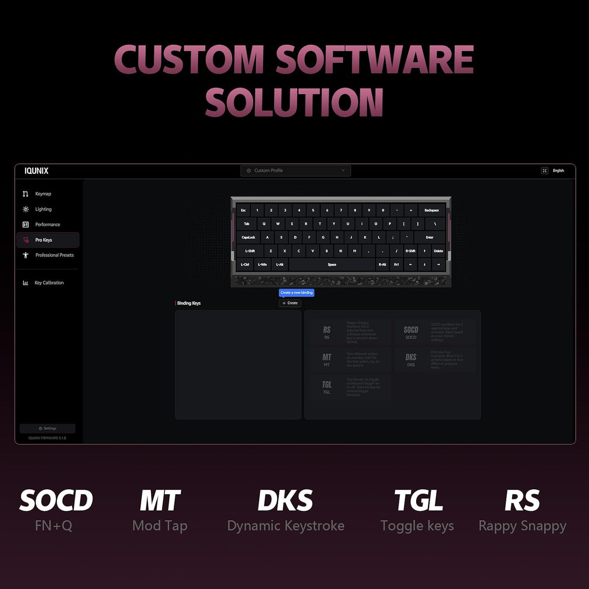 IQUNIX EV63 Hall Effect Gaming Keyboard 60% | Magnetic X Ultra Switch, 0.01mm Rapid Trigger, 0.125ms Latency, 8kHz Polling, Adjustable Actuation, Aluminum with Forged Carbon for FPS(Dark Knight)