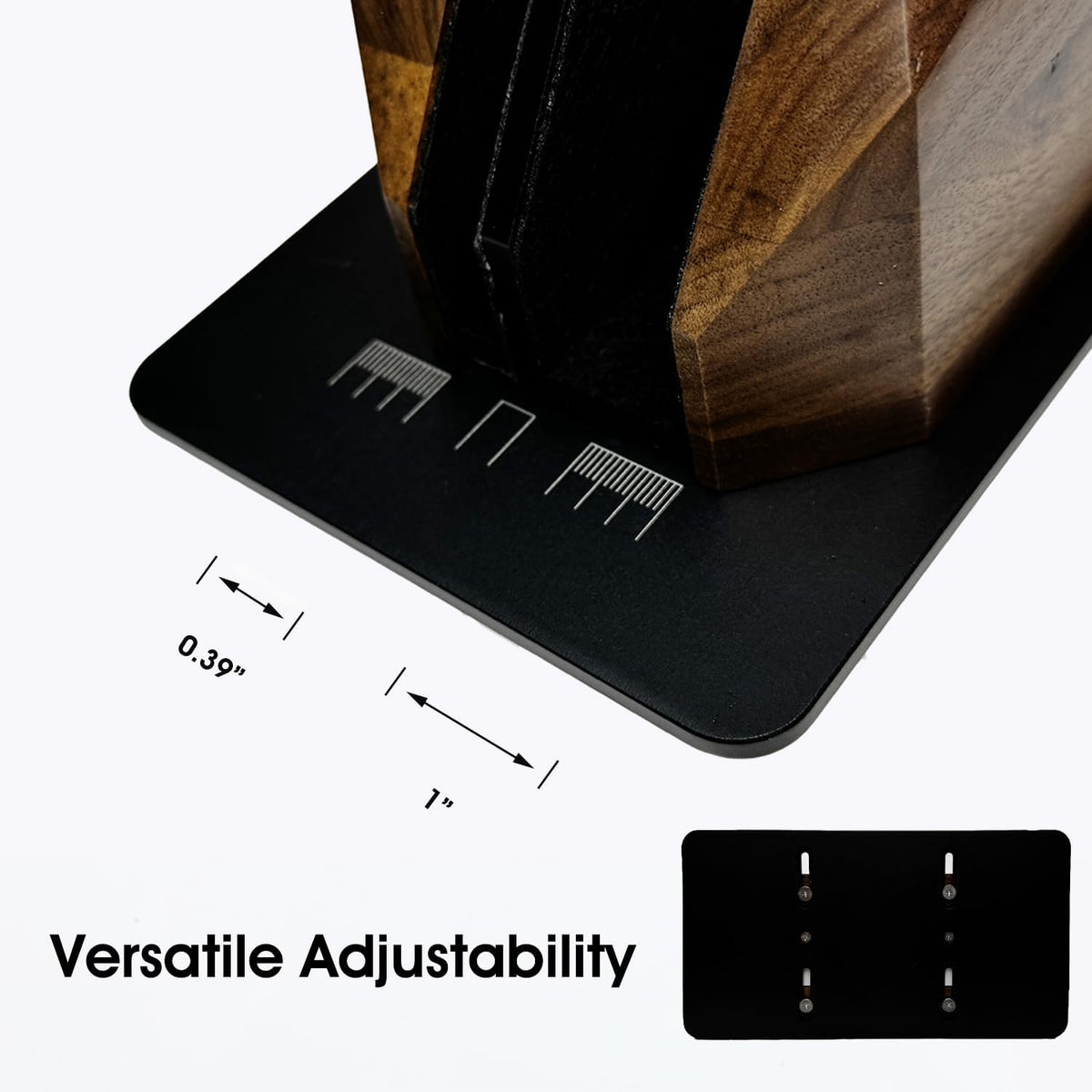 Walnut Vertical Laptop Stand, Dual Slot Wood Laptop Holder for Desk