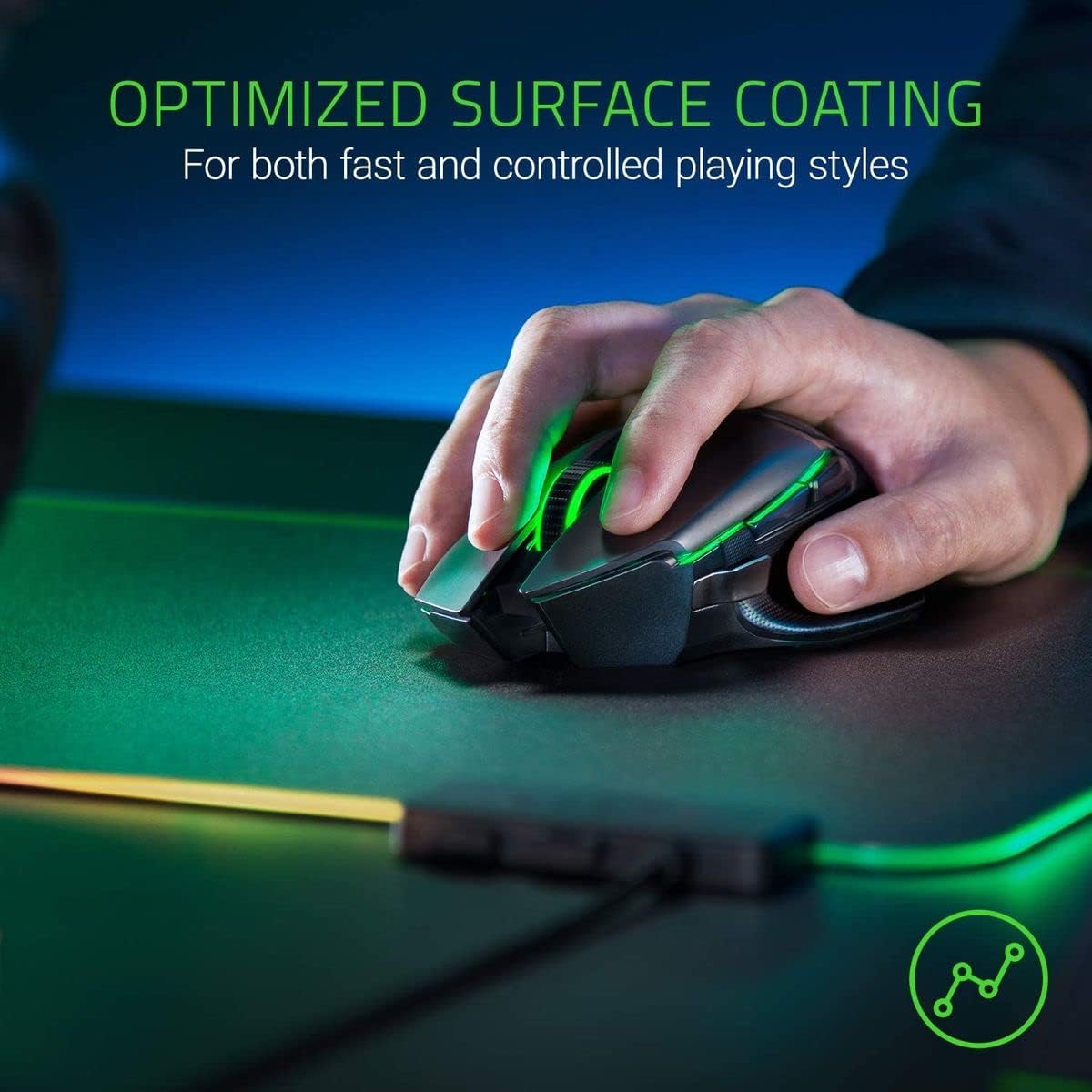 Razer Firefly Hard V2 RGB Gaming Mousepad, Customizable Chroma Lighting