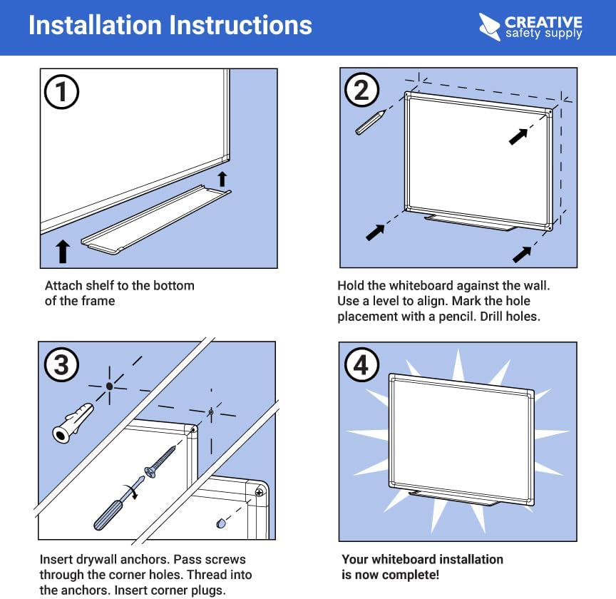 Magnetic Grid Dry Erase Whiteboard (48in x 36in)