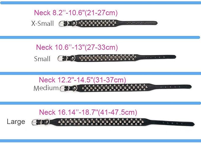 Spiked Dog Collar Soft Pu Leather Mushrooms Rivet Spike Studded Puppy Adjustable Pet Collars for Small Breeds (XS, Red Set)