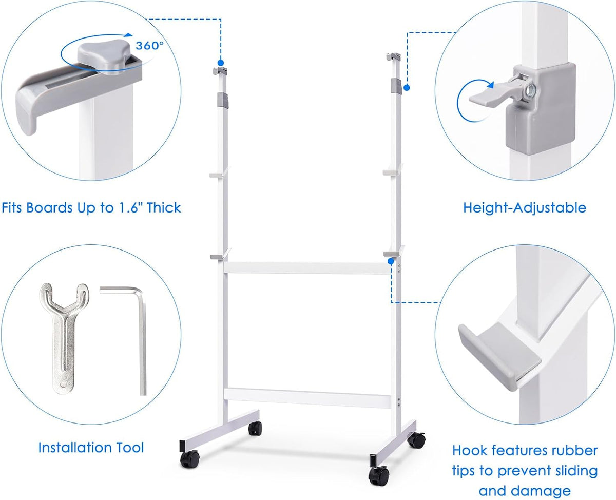 Maxtek Mobile Whiteboard Stand with Wheels, Stand Only No Drill Needed