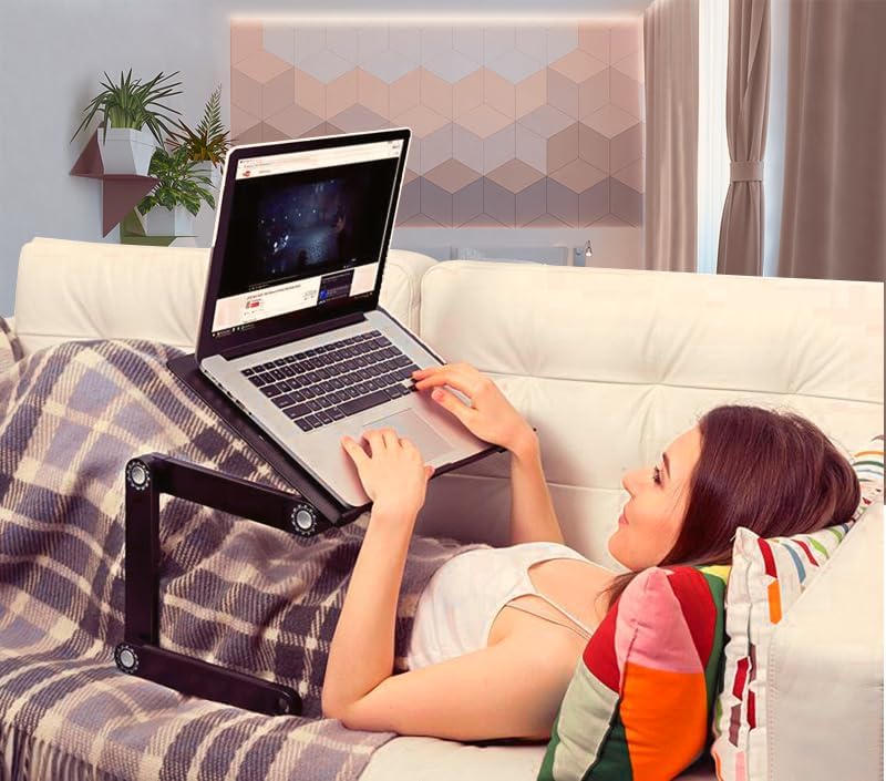 Uncaged Ergonomics WorkEZ Adjustable Laptop Stand for Desk and Bed, Black