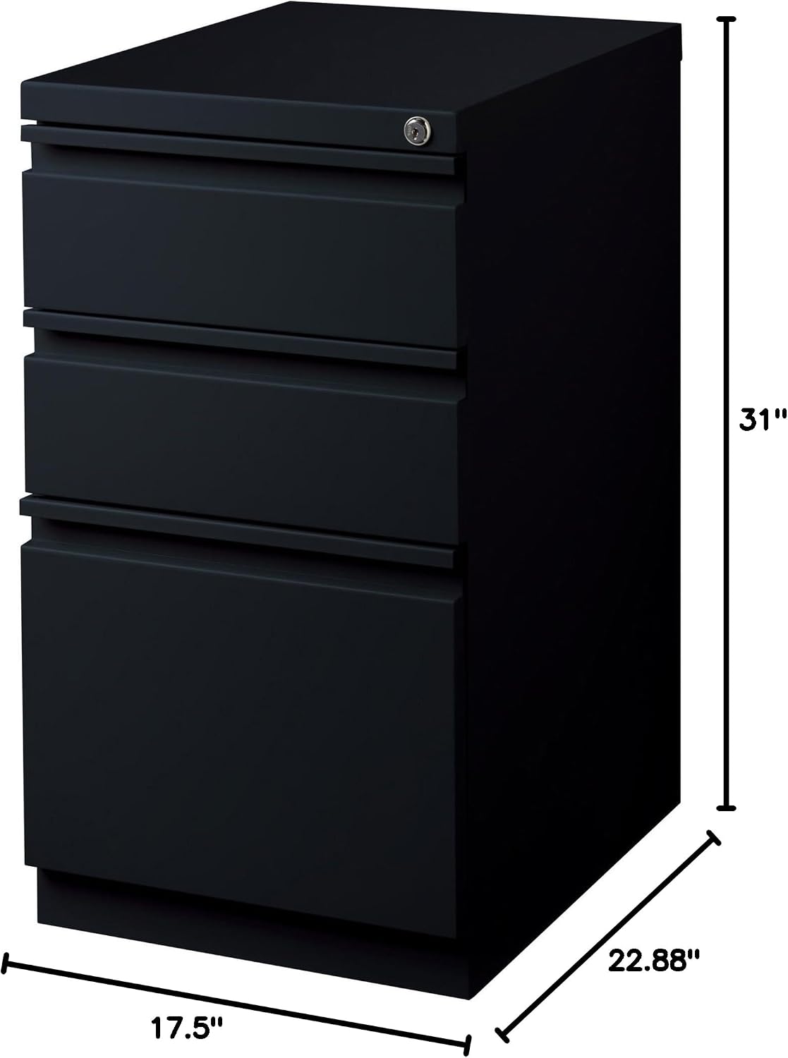 Lorell LLR49521 Mobile File Pedestal, Black