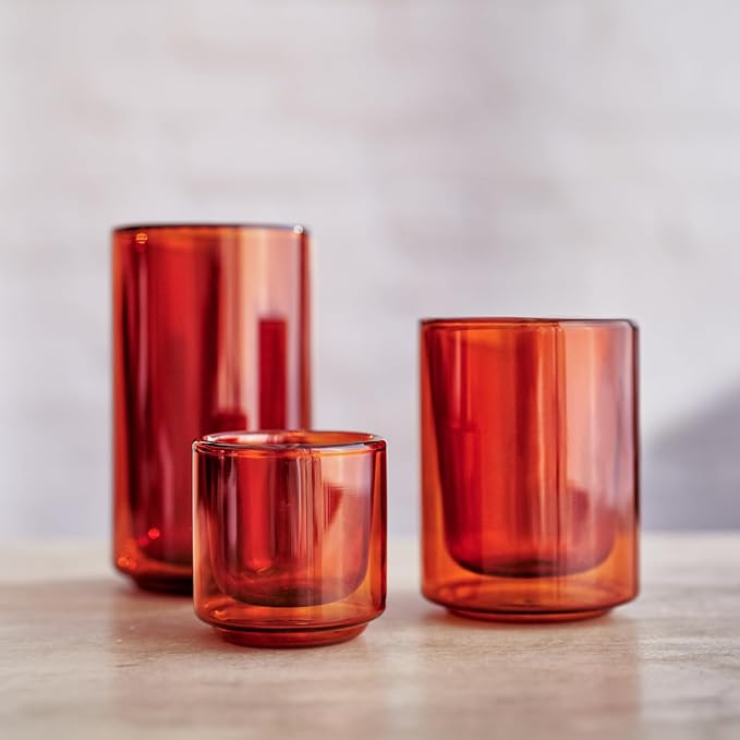 Terra Kaffe Sienna Picco 3 oz Double-Walled Espresso Glasses – Borosilicate