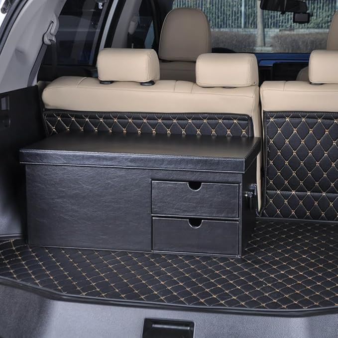 Trunk Cover for Mercedes GLS Class 2+3+2 Seater 2020-2025(with Vent on Left Side of Trunk) Cargo Mat+Backrest Mat+Both Sides Panel Full Coverage Pet Liner Dog Mat(Black w/Red Stitching)