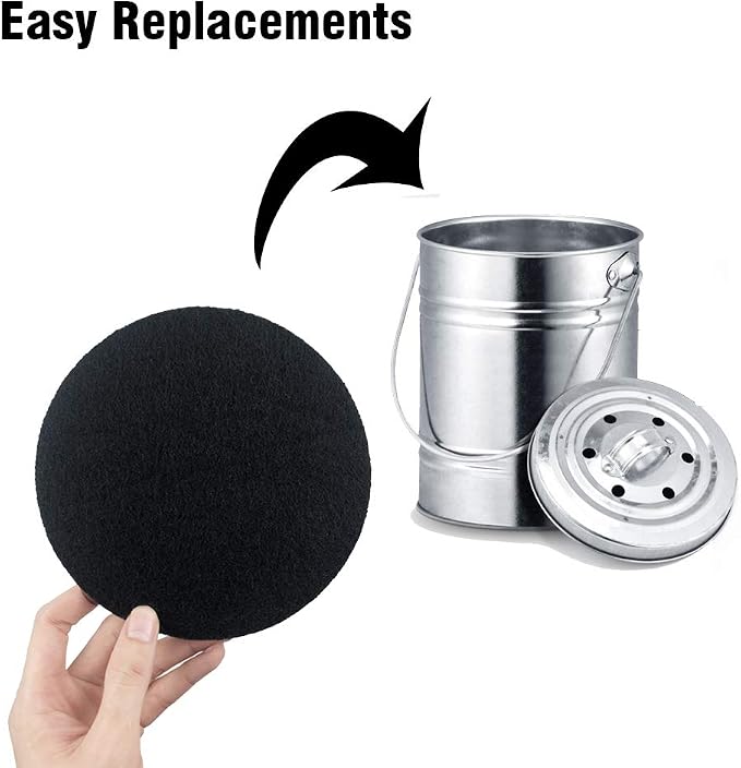 ddLUCK 6 Pack Kitchen Compost Bin Filter, Round Food Waste Bins Activated