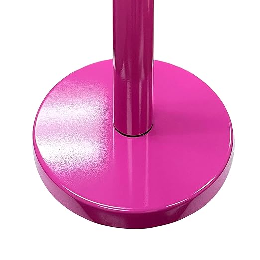 VIP Crowd Control Retractable Belt Stanchion Queue Safety Barrier Set, 36" Ht, 78" Belt (2 M.Pink Posts Pink Belt)