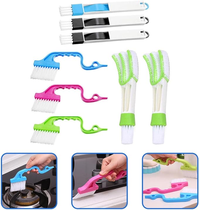 Ciieeo 8pcs Window Groove Cleaning Brush Set