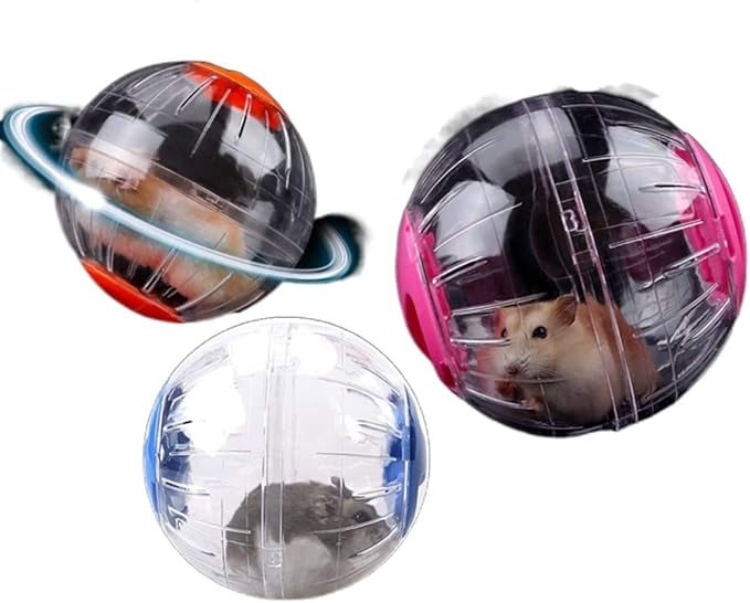 Mini New Cute Dwarf Hamster Running Ball 4.72 Inches Crystal Ball for Hamsters Small Silent Exercise Wheel Cage Accessories for Hamsters Less Than 4 inches 10 cm in Length (Orange)