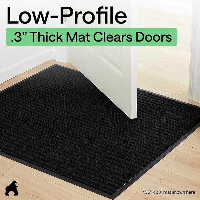 GORILLA GRIP Waterproof Traffic Guard Door Mat, 2 Pack Heavy Duty Entryway Mats