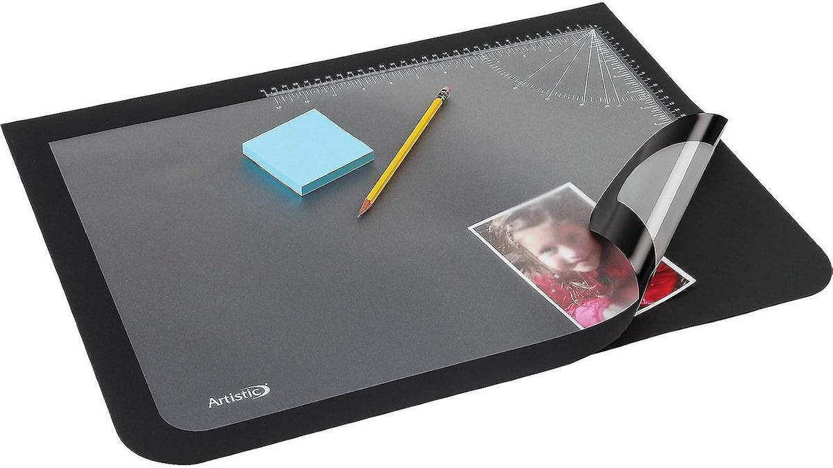 Artistic Lift-Top Pad Desktop Organizer, with Clear Overlay, 22 x 17, Black