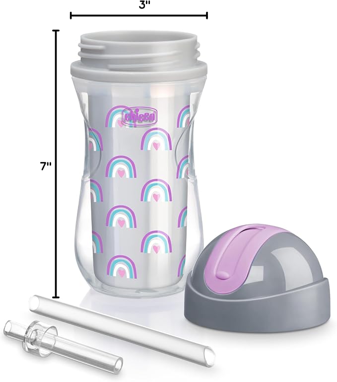 Chicco Insulated Straw Sippy Cup 12+ Months, 9oz Toddler Training Cup
