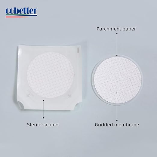100Pack MCE Gridded Membrane Filter 47mm 0.45μm Mixed Cellulose Esters Membrane