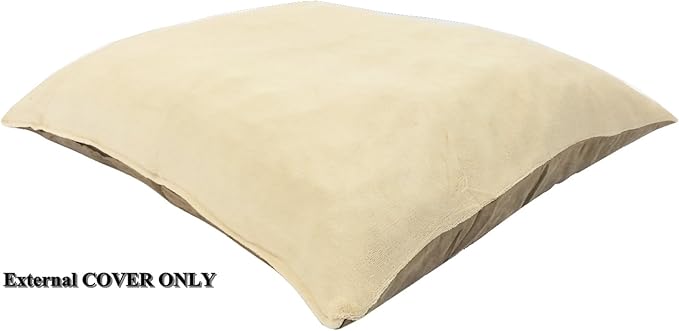 Removable Zippered Heavy Duty Durable Cover Case for Medium to Large Dogs - External Cover Only (Beige Fleece, 48"x29")